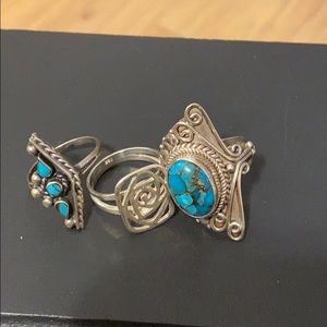 Bundle of 3 silver rings size 6.5-7